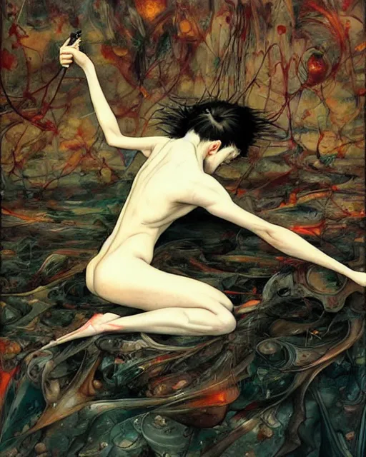 Prompt: human reason can excuse any evil ; that is why it's so important that we don't rely on it. in the style of adrian ghenie, esao andrews, jenny saville, edward hopper, surrealism, dark art by james jean, takato yamamoto