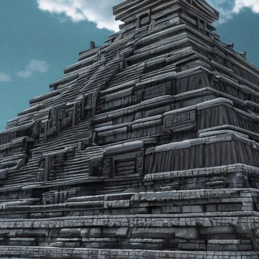 Prompt: a futuristic mayan temple made of glass in the middle of a futuristic sci-fi city, very clean, lots of light, high resolution, hyper realistic, very detailed, 8k