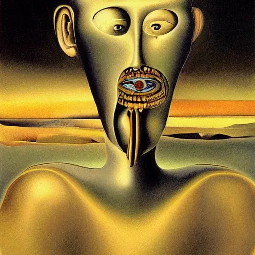 Image similar to Artificial intelligence portrayed in an artwork by Salvador Dali