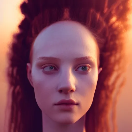 Image similar to photographic portrait of a stunningly beautiful english renaissance female in soft dreamy light at sunset, beside the river, soft focus, contemporary fashion shoot, in a denis villeneuve and tim burton movie, by edward robert hughes, jimmy nelsson, extremely detailed, breathtaking, hyperrealistic, perfect face, octane render