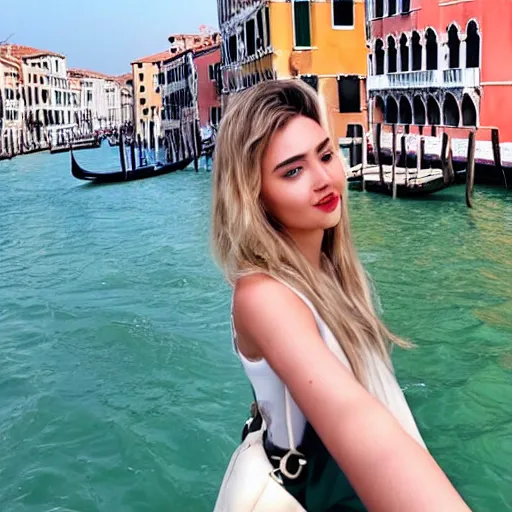 Prompt: EnjoyPhoenix traveling in Venice