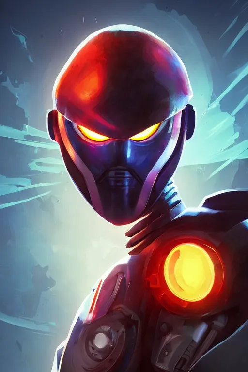 Image similar to epic mask helmet robot ninja portrait stylized as fornite style game design fanart by concept artist gervasio canda, behance hd by jesper ejsing, by rhads, makoto shinkai and lois van baarle, ilya kuvshinov, rossdraws global illumination radiating a glowing aura global illumination ray tracing hdr render in unreal engine 5