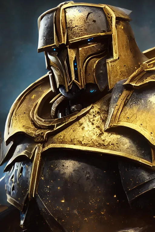 Image similar to armor portrait heros warhammer 4 0 k horus heresy fanart - the primarchs emperor by johannes helgeson animated with vfx concept artist & illustrator global illumination ray tracing hdr fanart arstation zbrush central hardmesh 8 k octane renderer comics stylized