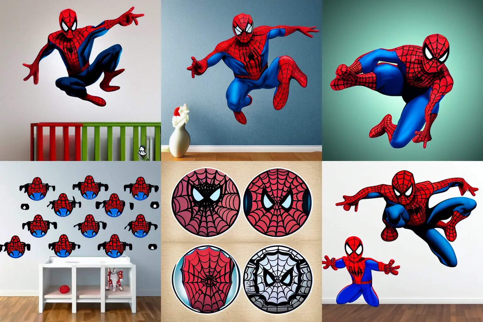 Prompt: spiderman stickers digita art