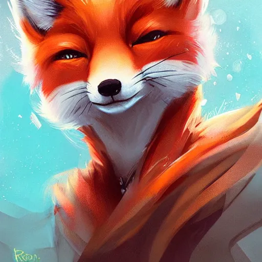 Prompt: a cute fox by Ross Tran