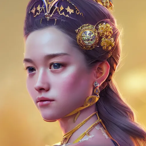 Prompt: Intricate five star Summerlin Princess portrait by Tooth Wu and Greg Rutkowski, Octane Render, HDR, high detail, Photo realistic, hyperrealism,matte finish, high contrast, 3d depth, masterpiece, vivid and vibrant colors, enhanced light effect, enhanced eye detail,artstationhd