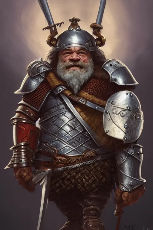 Image similar to dwarf knight portrait, highly detailed, d & d, fantasy, highly detailed, digital painting, trending on artstation, concept art, sharp focus, illustration, global illumination, ray tracing, realistic shaded, art by artgerm and greg rutkowski and fuji choko and viktoria gavrilenko and hoang lap