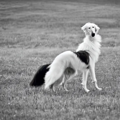 Image similar to A Borzoi Dog using a crown (EOS 5DS R, ISO100, f/8, 1/125, 84mm, postprocessed)