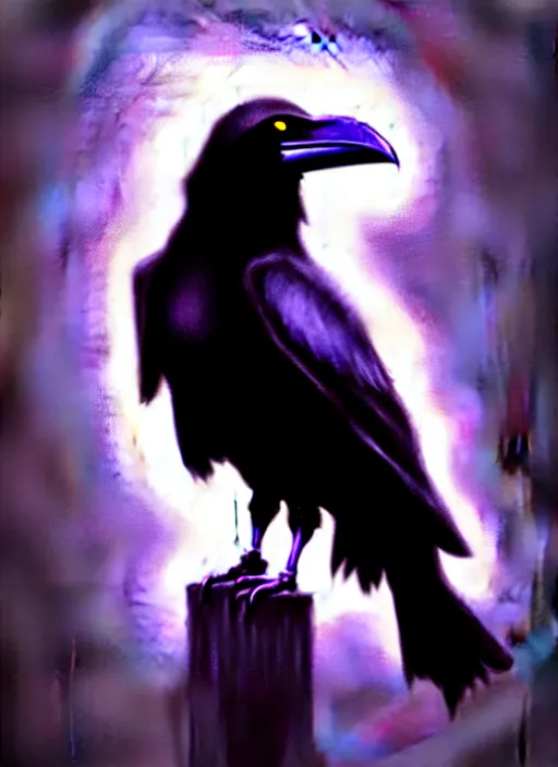 Prompt: a Raven Pokemon, by Casey Baugh, Steve Caldwell, Gottfried Helnwein, and Artgerm, 8k resolution, masterpiece work.