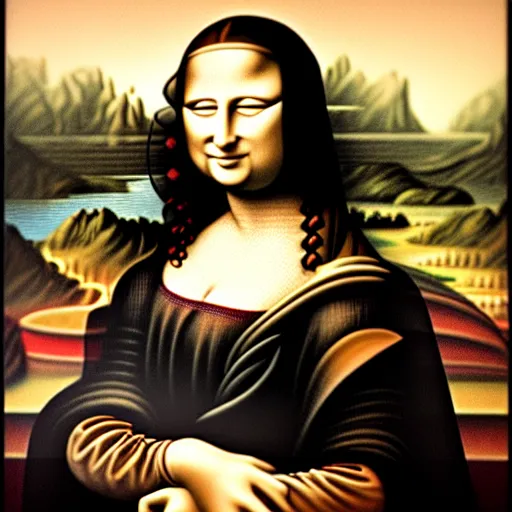 Prompt: the mona lisa by botero.