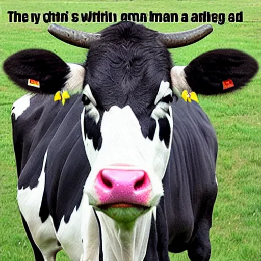Prompt: funny cow meme