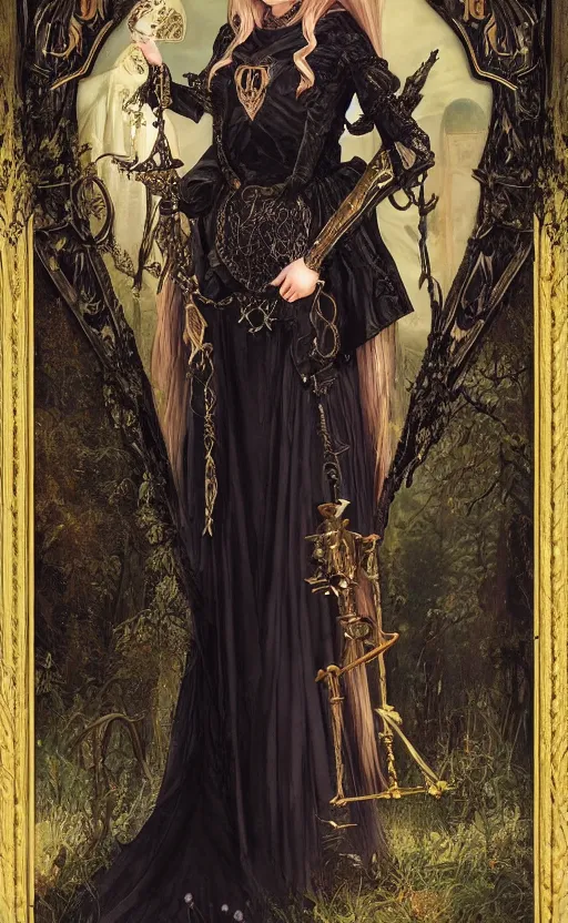 Image similar to Alchemy Imperial Princess knight gothic girl. By sophie anderson, highly detailded