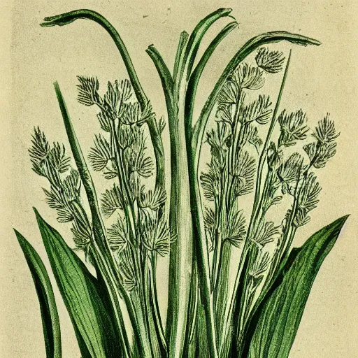 Image similar to wild garlic, 1 9 th century nature illustration