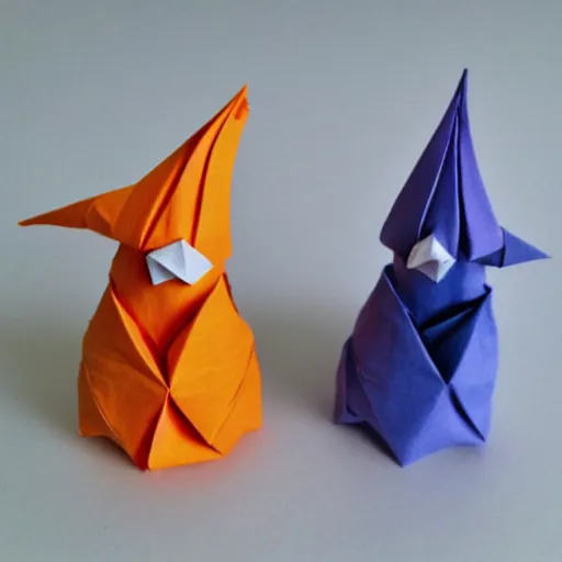 Image similar to origami gnomes