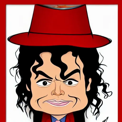 Prompt: michael jackson caricature