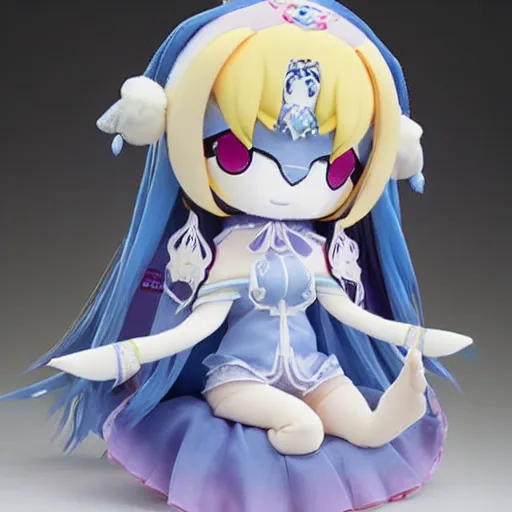 Prompt: cute fumo plush of a moon goddess, holy deity