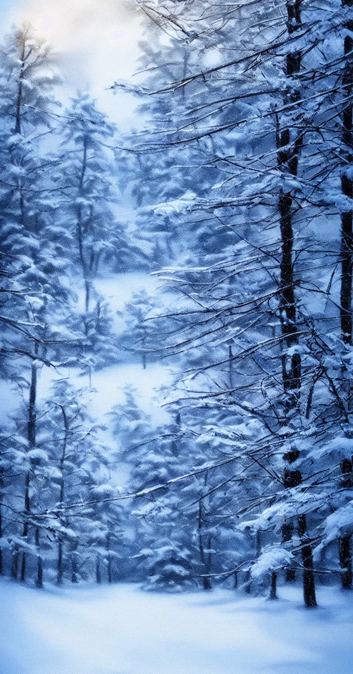 Prompt: realistic photo of snowfall landscape, very sharp focus, in the style of greg rutswoski, very hyper realistic, highly detailed, fantasy art station