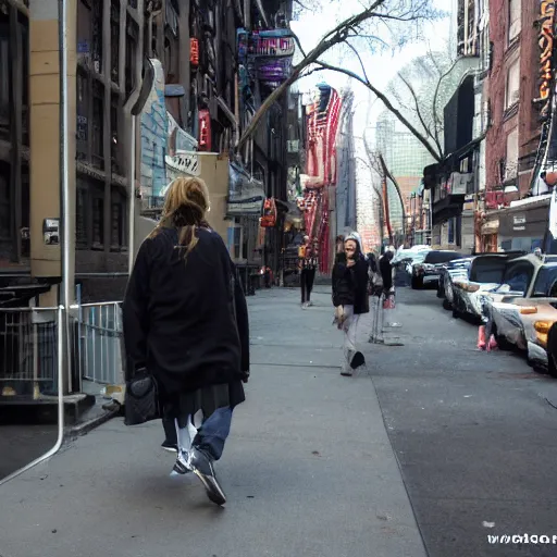 Prompt: cryptid creature walking around the streets of New York City in Upper Manhattan