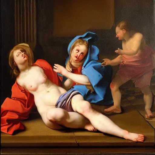 Prompt: a painting in the style of abraham bloemaert.