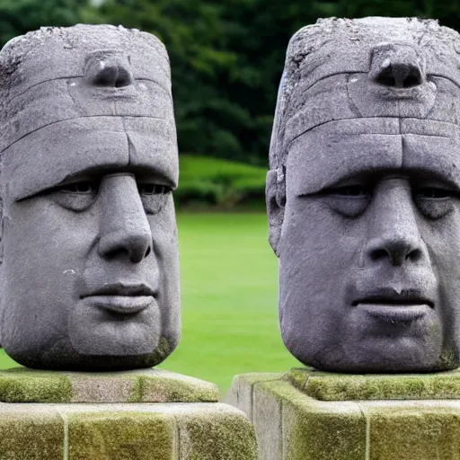 Prompt: Boris Johnson in the style of a Moai