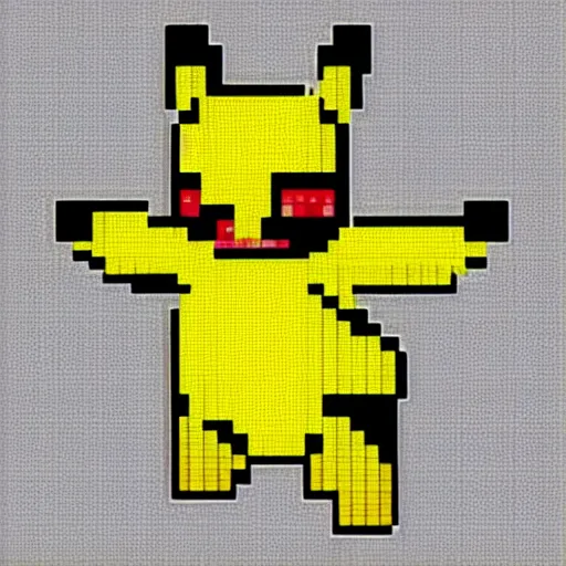 Image similar to pixel art of pikachu, trending on pixel joint.