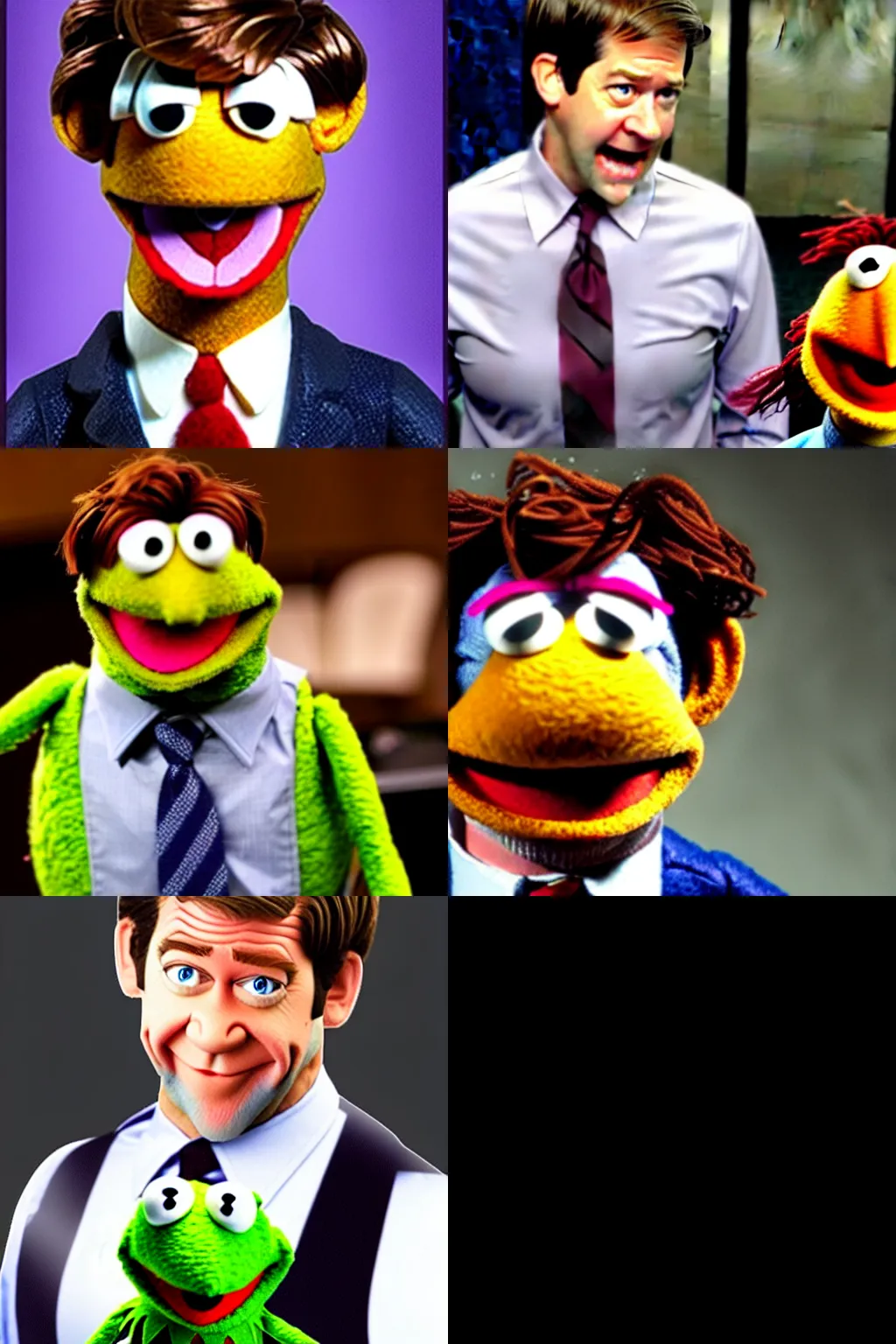 Image similar to Jim Halpert as a muppet from the muppets