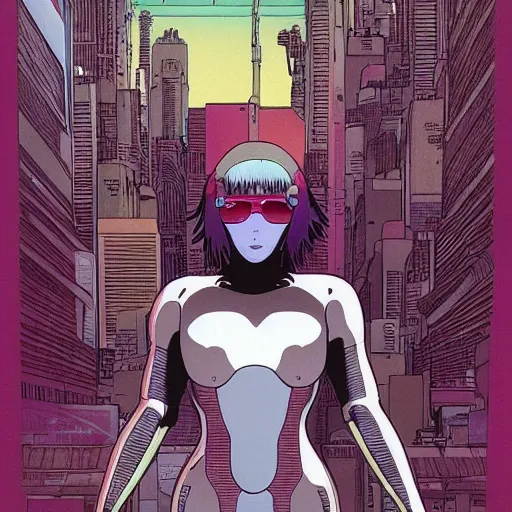 Image similar to Ghost in the shell. Moebius, cyberpunk, masterpiece