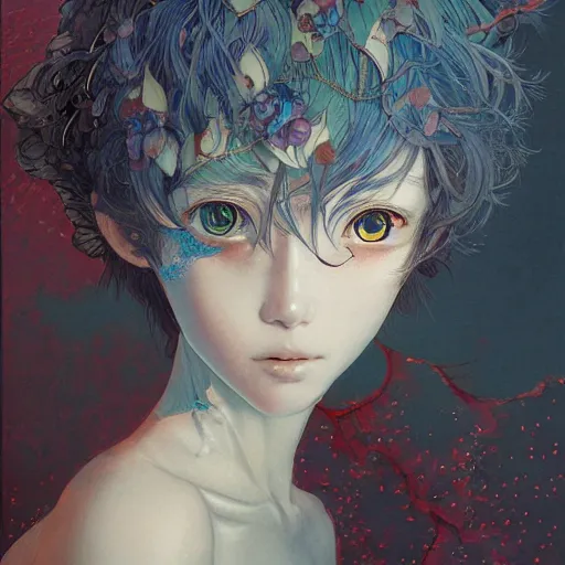 Image similar to prompt : portrait soft light painted by james jean and katsuhiro otomo, magical eyes, inspired by evangeleon anime, smooth face feature, intricate oil painting, high detail illustration, sharp high detail, manga and anime 1 9 9 0