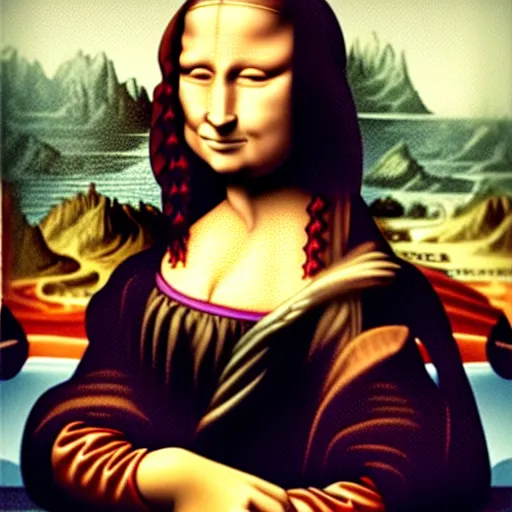 Image similar to cyborg Mona Lisa