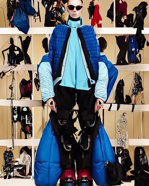 Prompt: leaked screenshot of Balenciaga campaign for the year 2032