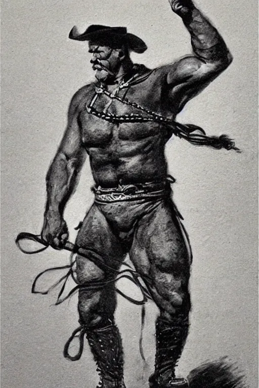 Image similar to Vernon. Old west circus strongman. concept art by James Gurney.