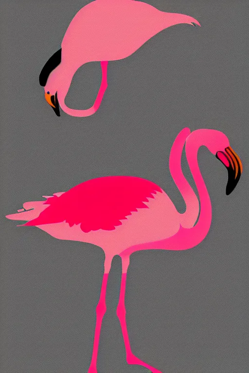 Prompt: Vector based poster of a gangster flamingo in the style of die cut sticker, color, high resolution, vector art