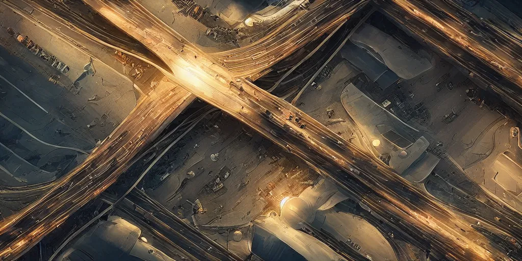 Prompt: global highway, earth, science fiction, beautiful, cinematic lighting, intricate details, octane rendering, trending on artstation, featured on behance.