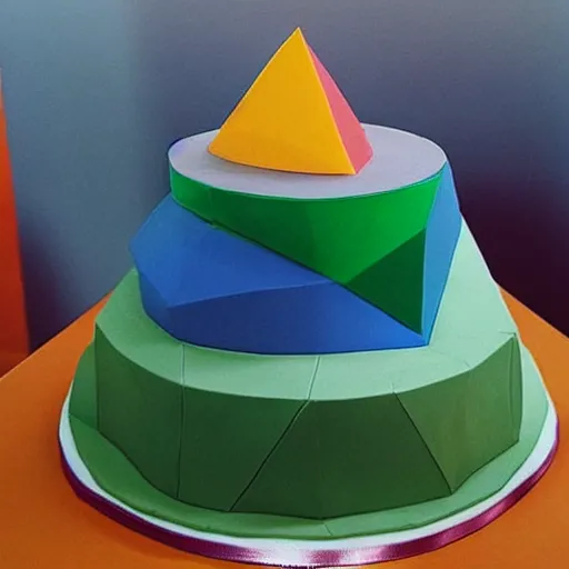 Prompt: “a low poly multilevel birthday cake by John Chamberlain”