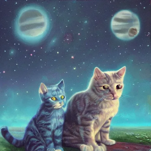 Prompt: starlight cats