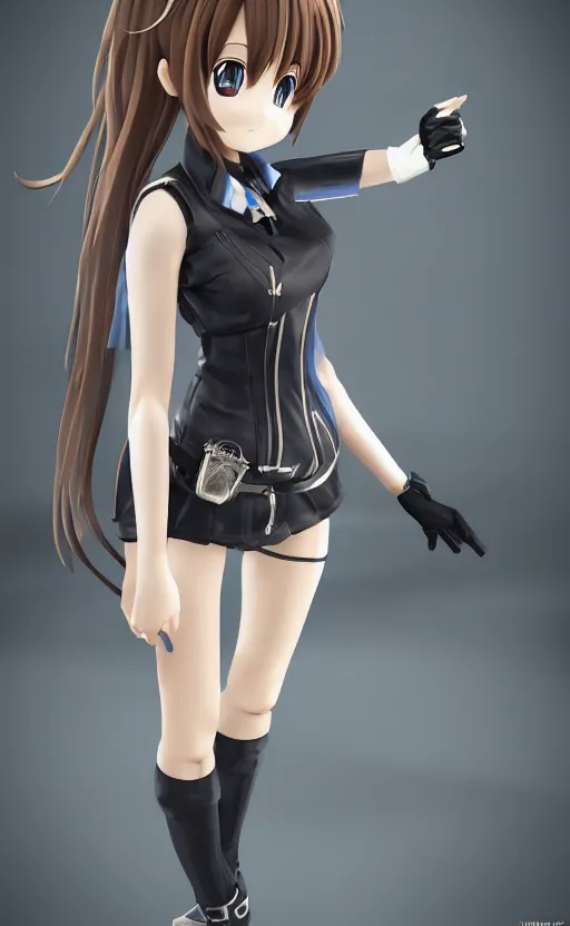 Image similar to !dream Anime girl figure in police dress, unreal engine, highly detailed.