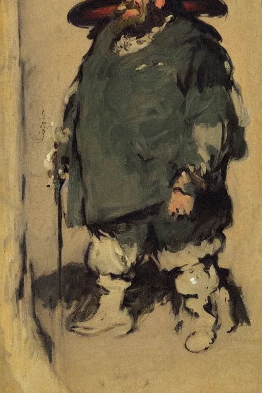 Prompt: portrait of a grumpy dwarven barbarian by walter sickert, john singer sargent, and william open
