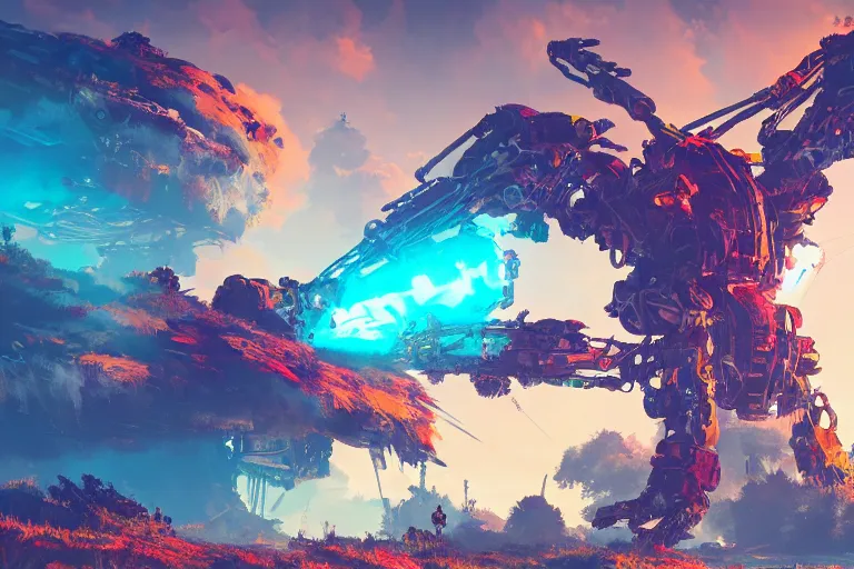 Image similar to sunwing machine mecanical creature robot of horizon forbidden west horizon zero dawn bioluminiscence global illumination ray tracing hdr fanart arstation by ian pesty and alena aenami artworks in 4 k