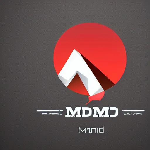 Prompt: a beautiful logo of mnd, metallic, low poly, vector art