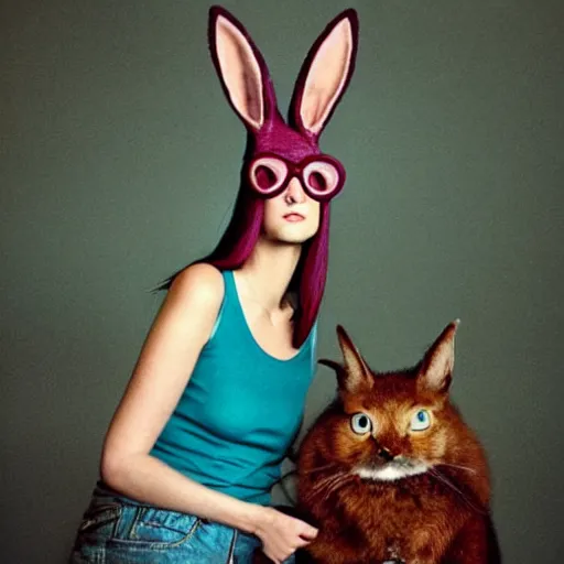 Prompt: real-life Louise belcher photographed by Annie Leibovitz, (((((((glasses)))))))