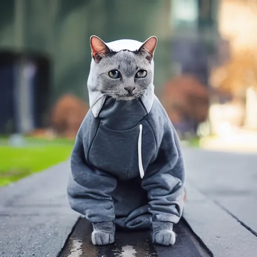 Cat on sale wearing hoodie