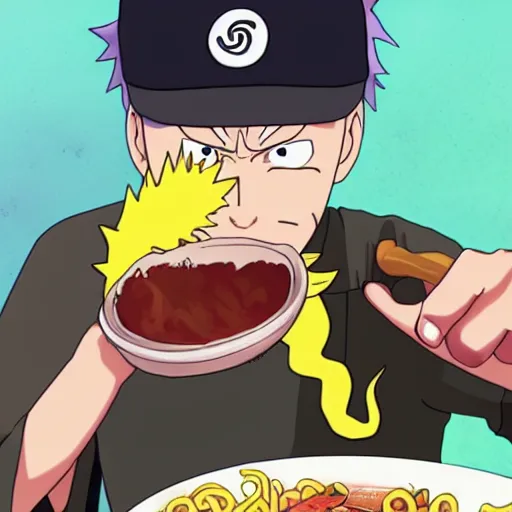 Prompt: naruto uzumaki eating ramen in the artstyle of Rick and Morty, hyperdetailed, artstation, digital art, photorealism, accurate, 8k,