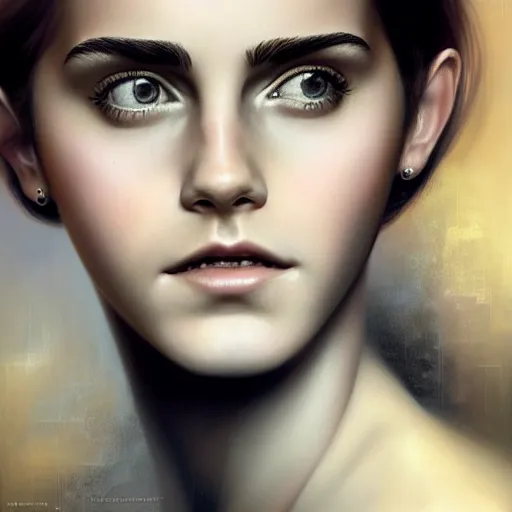 Image similar to portrait of emma watson by tom bagshaw, deviantart contest winner, fantasy art, daz 3 d, intricate, elegant, highly detailed, 8 k, digital painting, concept art, sharp focus, illustration, golden ratio