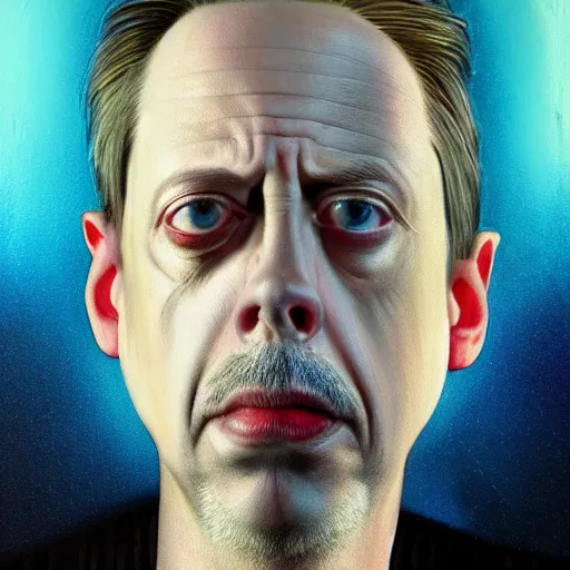 Image similar to hyperrealistic mixed media high resolution painting of a Steve Buscemi in Total Recall, stunning 3d render inspired art by István Sándorfi and Greg Rutkowski and Unreal Engine, perfect symmetry, dim volumetric lighting, 8k octane beautifully detailed render, post-processing, extremely hyper-detailed, intricate, epic composition, highly detailed attributes, highly detailed atmosphere, cinematic lighting, masterpiece, trending on artstation, very very detailed, masterpiece, stunning, flawless structure, lifelike texture, perfection,