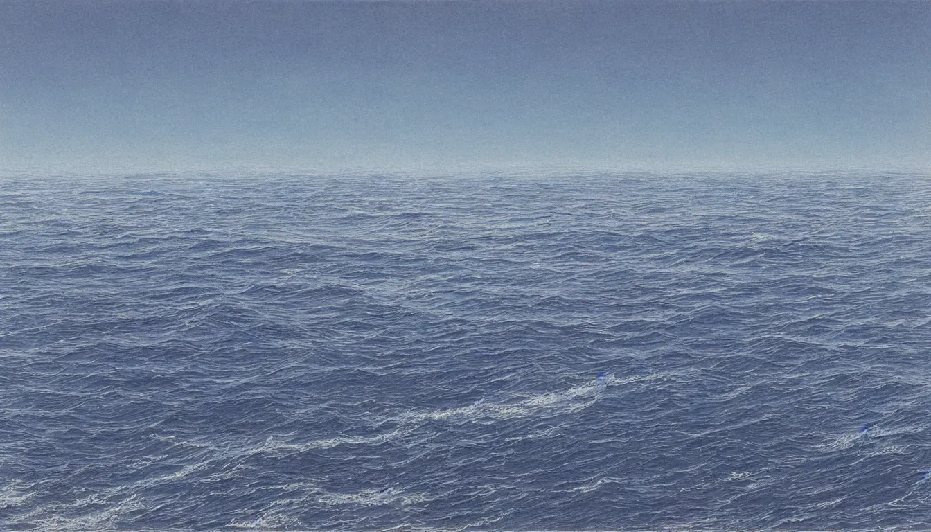 Prompt: huge open ocean oceanscape with horizon drawing by Moebius, minimalist, detailed