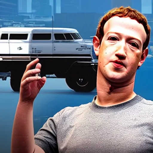 Prompt: mark zuckerberg posing on a gta load screen