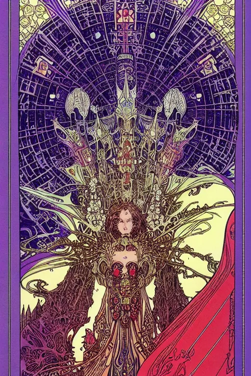 Image similar to !dream castle by Philippe Druillet and Mucha
