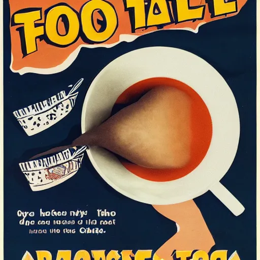 Prompt: poster advertising foot tea