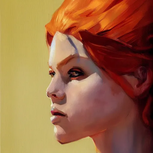 Image similar to greg manchess portrait painting of ginger beautiful princess as dragon age character, medium shot, asymmetrical, profile picture, organic painting, sunny day, matte painting, bold shapes, hard edges, street art, trending on artstation, by nick thornborrow