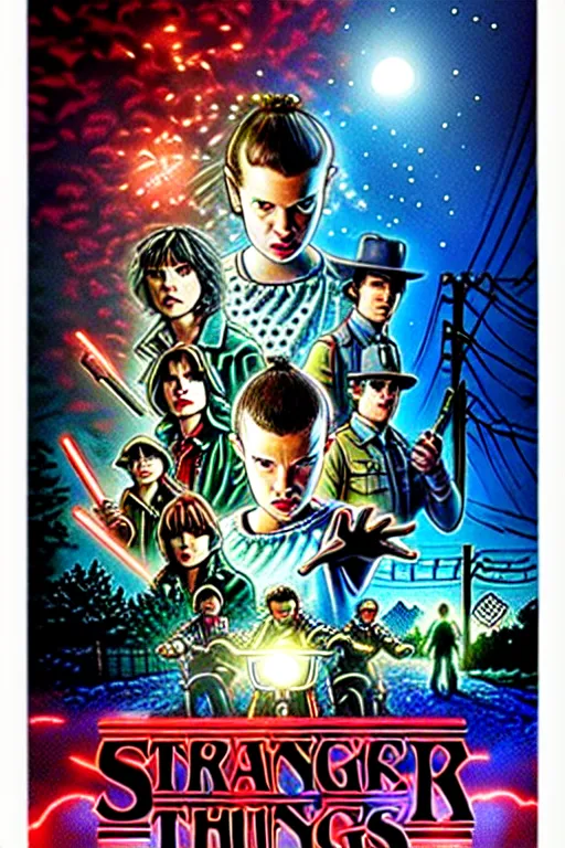 Stranger Things Season 5 Poster, high resolution, all, Stable Diffusion